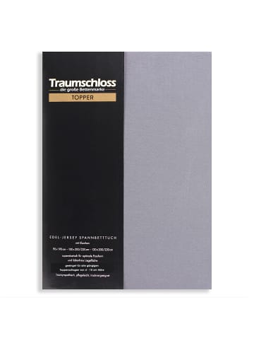 Traumschloss Topper Spannbettlaken Edel-Jersey Mako-Baumwolle mit Elasthan in grau