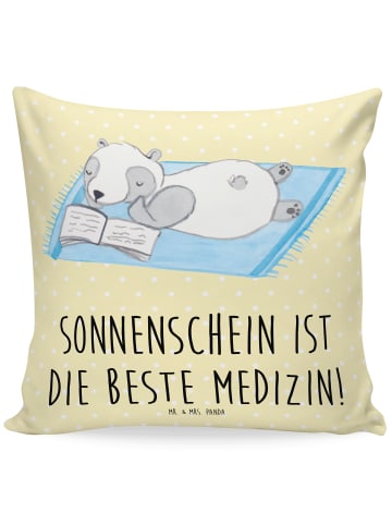 Mr. & Mrs. Panda zier kissen Sommer Sonnenschein mit Spruch in Gelb Pastell