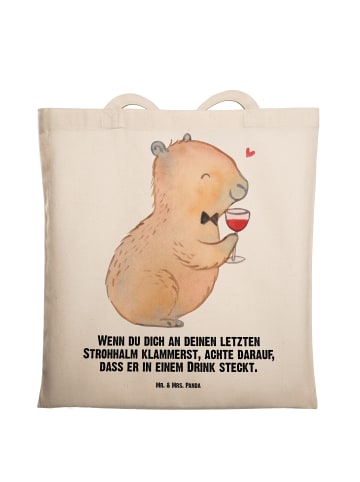 Mr. & Mrs. Panda Schultasche Capybara Wein mit Spruch in Creme