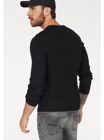 Bruno Banani Rundhalspullover in schwarz