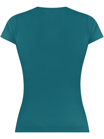 Janice 2 x Damen T-Shirt hochgeschlossen Nice in Petrol