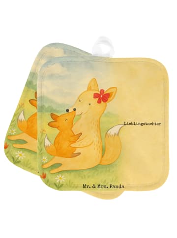 Mr. & Mrs. Panda Kochhandschuhe Fuchs Mama Design mit Spruch in Weiß