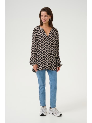 Kaffe Langarm-Bluse KAjalie in Black Deep/Feather G./Chestnut