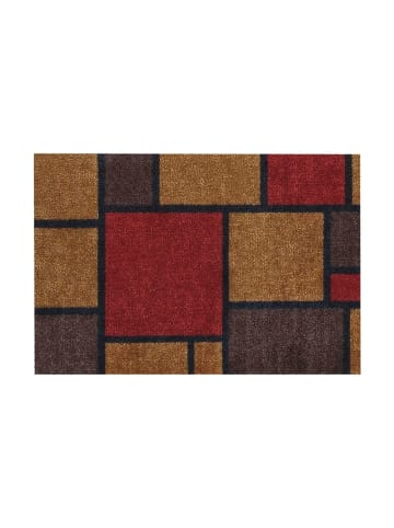 Kurzflor Teppich Denise Mat 5 in Braun Rot