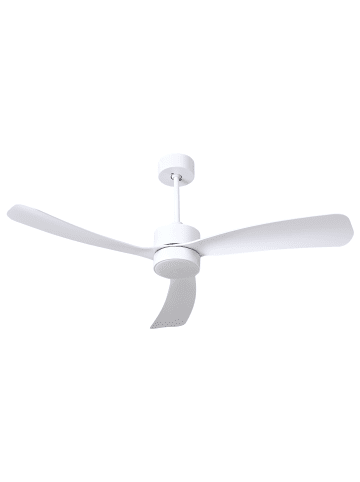Beliani Deckenventilator mit Licht PRASLIN in Weiß - (W) 110 x (H) 47 x (L) 110 cm