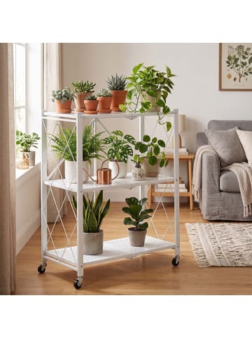 relaxdays Klappregal in Weiß - (B)71 x (H)91 x (T)34 cm