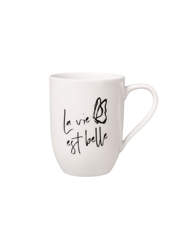Villeroy & Boch Becher mit Henkel 'La vie est belle' Statement 290 ml weiß in weiß