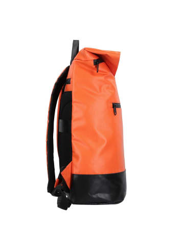 Greenburry Upcycled Tarpaulin Daypack 42.5 cm Laptopfach in orange-black