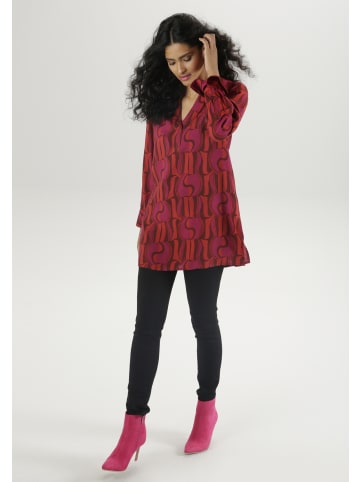 Aniston SELECTED Longbluse in dunkelrot-rot-fuchsia