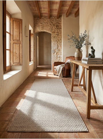 KADIMA DESIGN Läufer Uni flachgewebt pflegeleicht Wohnzimmer Flur Esszimmer Wohnraum in Beige