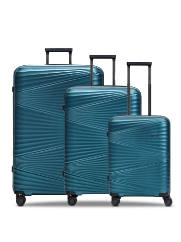 Pactastic Collection 02 THE THREE SET 4 Rollen Kofferset 3-teilig in turquoise metallic 2