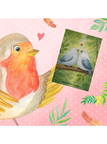 Mr. & Mrs. Panda Beileidskarte Turteltauben Liebe Design ohne Sp... in Weiß