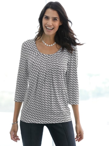 WITT WEIDEN 3/4-Arm-Shirt in schwarz-wollweiß