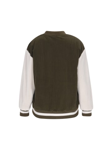 Swirly Women Jacket in Green Olive Darksand