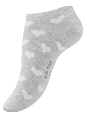 Vincent Creation® Sneaker Socken 8 Paar, mit Herzmotiv in Grau