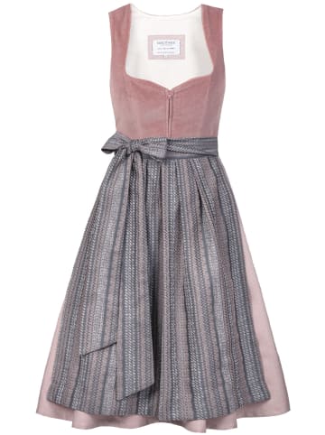 Edelnice Midi Dirndl Marie Samt Altrosa in rosa