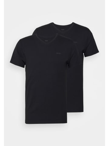 JOOP! JOOP! T-Shirt Shirt mit Logo V-Ausschnitt einfarbig Doppelpack in schwarz