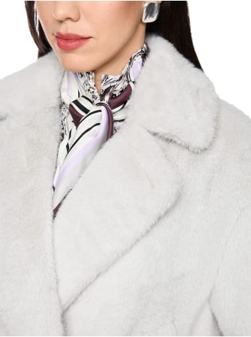 MARC CAIN COLLECTIONS Kurzer Fake-Fur Outdoor-Mantel in Vapor Blue