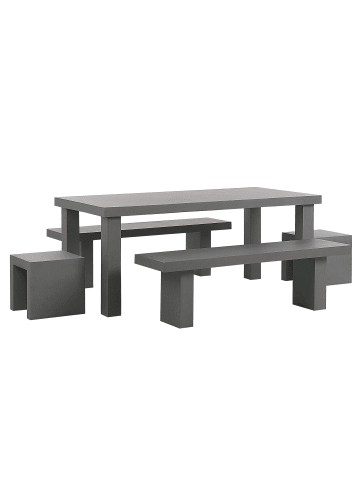 Beliani 5-tlg Gartentisch Set TARANTO in Grau