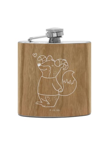 Mr. & Mrs. Panda Flachmann Widder Astologie ohne Spruch in Braun