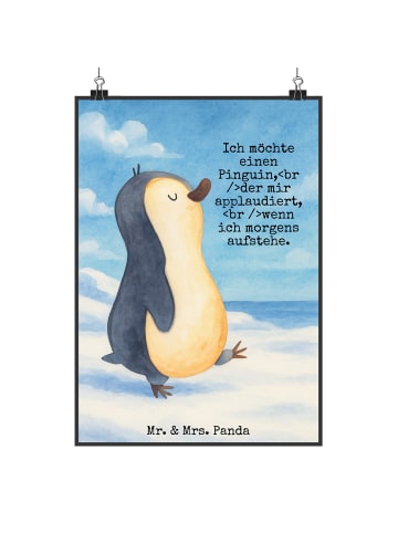 Mr. & Mrs. Panda Bild Pinguin mHerzieren Design mit Spruch in Weiß