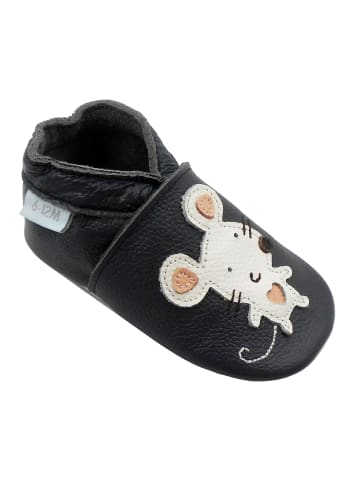 Basrakids Baby Krabbelschuhe aus Leder, weiche Lauflernschuhe mit rutschfester Sohle 