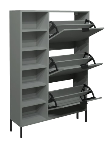 58 aufm Kessel SCHUHSCHRANK Erna 95x25x141 Pinie Green matt Lack