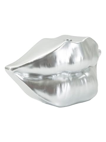 Mauro Ferretti Vase aus silbernem Kunstharz, 23 x 8 x 12 cm