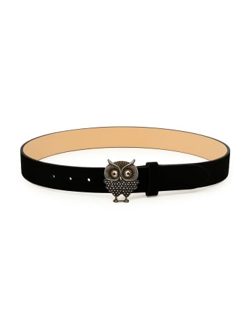 collezione alessandro Ledergürtel " Eule " in schwarz