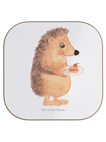 Mr. & Mrs. Panda gläseruntersetzer Igel Kuchenstück ohne Spruch in Weiß