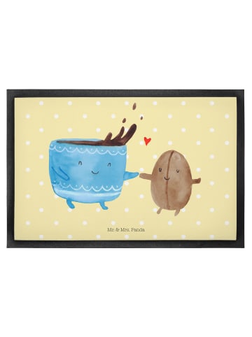 Mr. & Mrs. Panda Eingangsteppich Kaffee Bohne ohne Spruch in Gelb Pastell