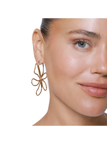 Steel_Art Blumen Ohrring Damen Adelia goldfarben in goldfarben