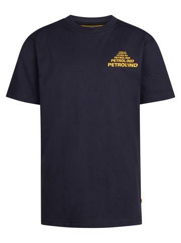 Petrol Industries Rückenprint T-Shirt Große Teilung in Blau