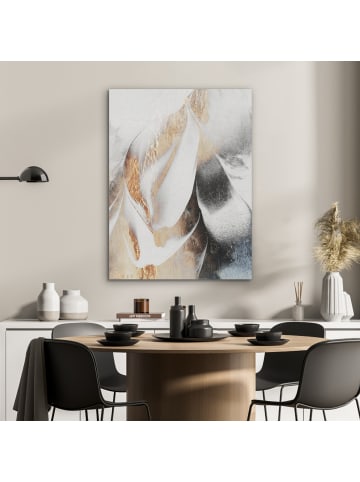 OnlyWow Akustibild Abstrakte Kunst weiß gold