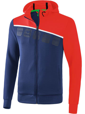 erima 5-C Trainingsjacke mit Kapuze in new navy/rot/weiss