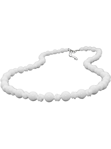 Gallay Kette 2 verschiedene Perlenarten im Wechsel weiß-glänzend 55cm in weiß