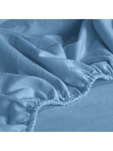 Erwin Müller Biber Spannbettlaken Garmisch in hellblau