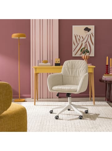 home24 Bürodrehstuhl AMAD in Creme / Weiß