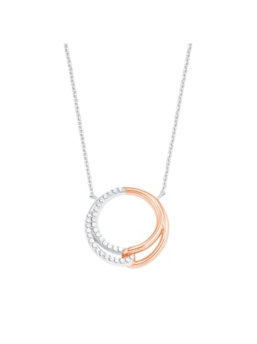 Amor Kette mit Anhänger Silber 925, rhodiniert+rosévergoldet in Bicolor