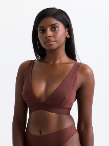 Erlich Textil  SEAMLESS PLUNGE BH CASUAL COTTON PLUNGE BH in umbra