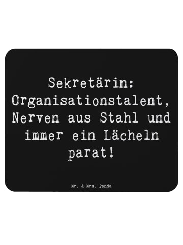 Mr. & Mrs. Panda Mousepad Spruch Sekretärin Heldin mit Spruch in Schwarz