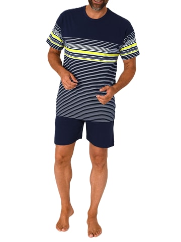 NORMANN kurzarm Schlafanzug Shorty Streifen in grün