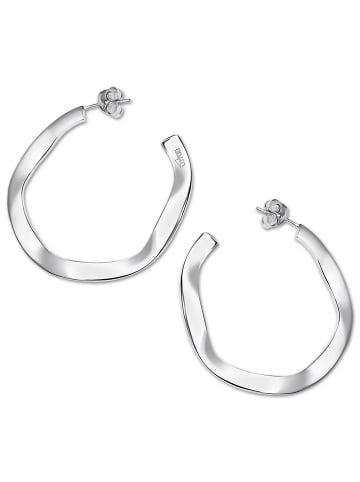 LOTUS silver Ohrringe Silber 925 Sterling Silber Kreis Creolen