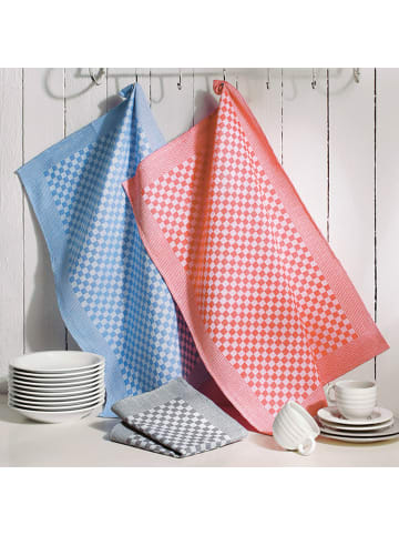 Kracht Grubentuch 6er-Pack in blau/rot