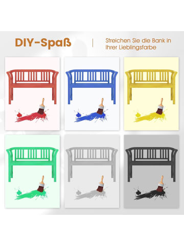 COSTWAY Gartenbank Akazienholz 2-Sitzer in Hellbraun