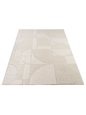 KADIMA DESIGN Teppich Kurzflor Struktur Wohnzimmer in Creme