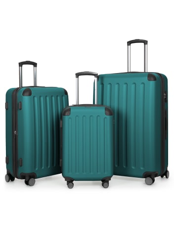 Hauptstadtkoffer Spree - 3er Koffer-Set Trolley Gepäckset, TSA, 4 Rollen (S, M & L) in Aquagrün
