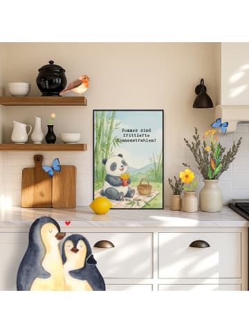 Mr. & Mrs. Panda Poster Panda beflügelt Pommes Design mit Spruch in Weiß