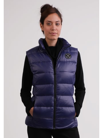 CASH-MERE.CH Daunengilet mit Kaschmirfutter in glänzender Optik in Navy