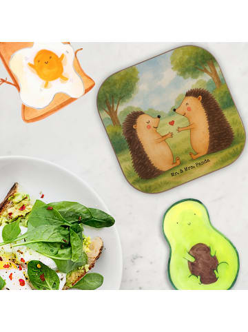 Mr. & Mrs. Panda Glasuntersetzer Igel Liebe Design ohne Spruch in Weiß